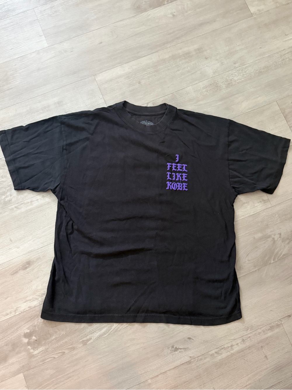 Black Graphic Tee with Purple 'I Feel Like Kobe' Print